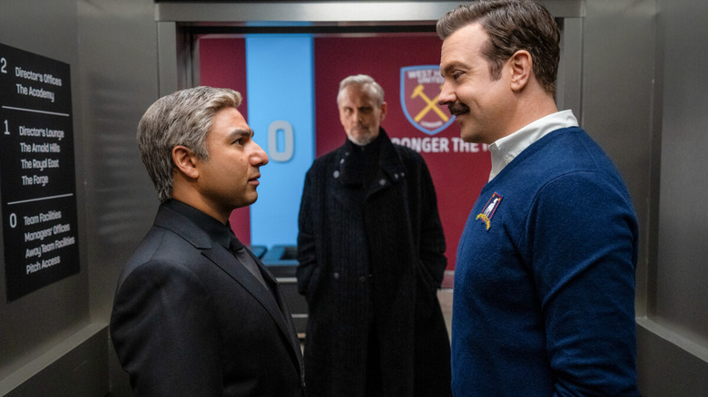 Nick Mohammed, Jason Sudeikis and Anthony Head in Ted Lasso
