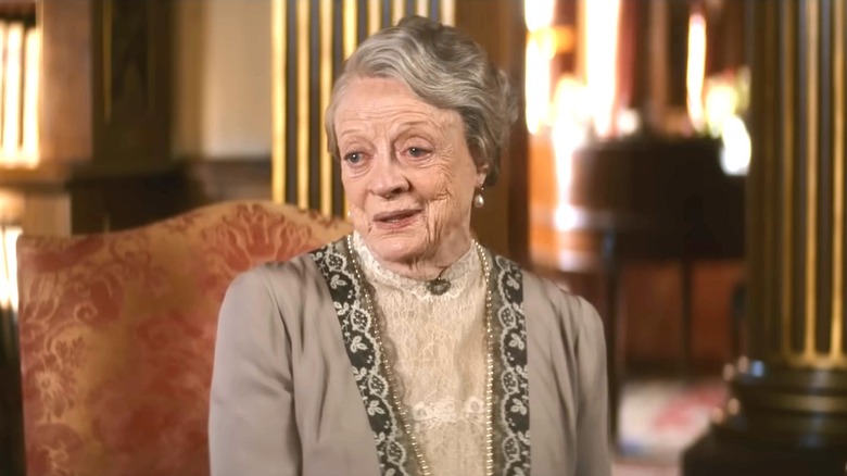 Dowager Countess smiling in Downton Abbey: A New Era