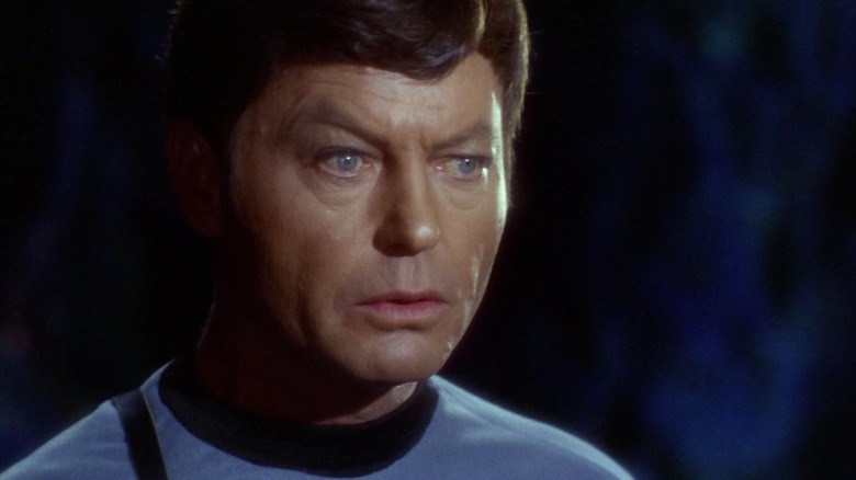 A closeup of Dr. McCoy on Star Trek