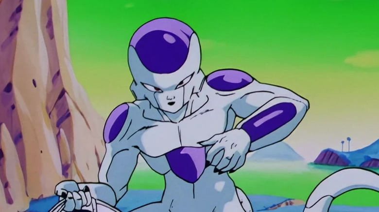 Frieza grabs Vegeta