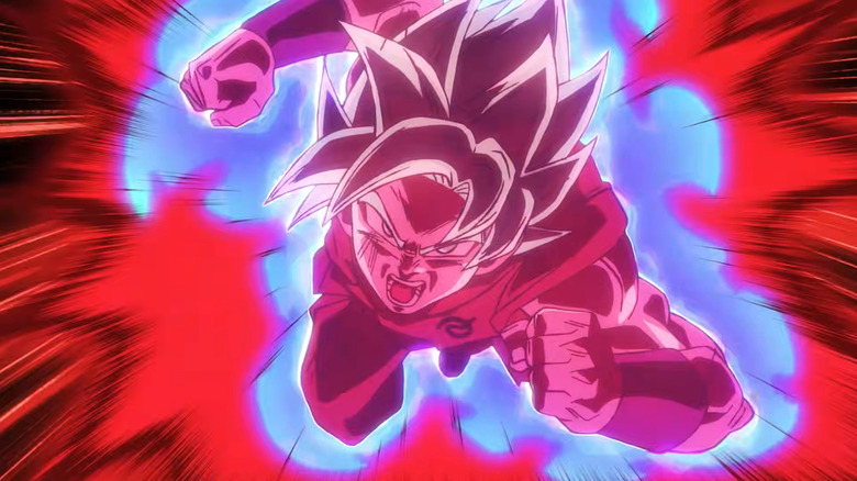 Goku about to throw a mighty punch in Dragon Ball Super