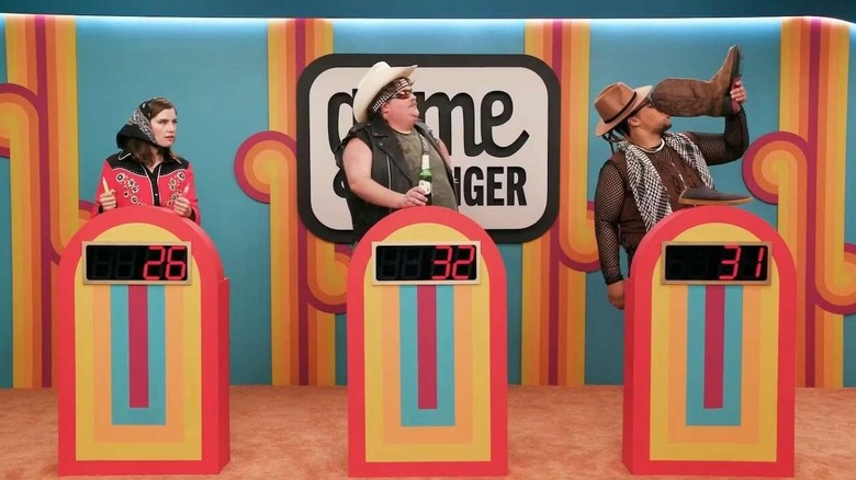 Vic Michaelis, Jacob Wysocki, and Lou Wilson playing Game Changer
