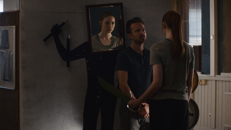Aaron Paul and Karen Gillan in Dual