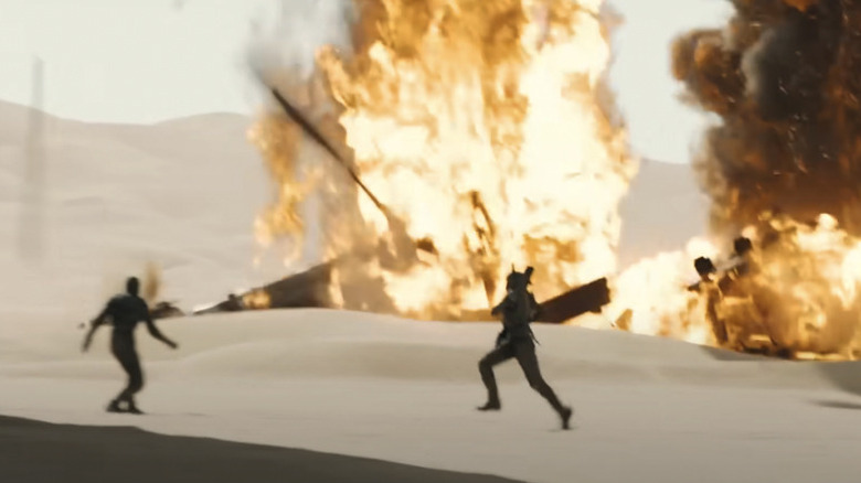 Dune: Part Two spice harvester attack shot