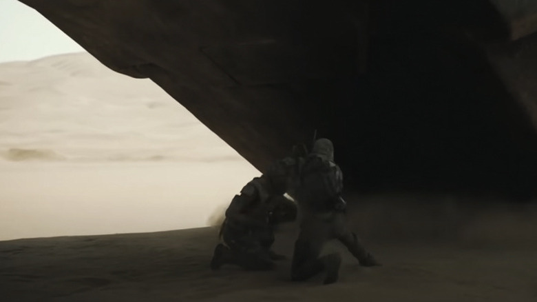Dune Part Two harvester attack