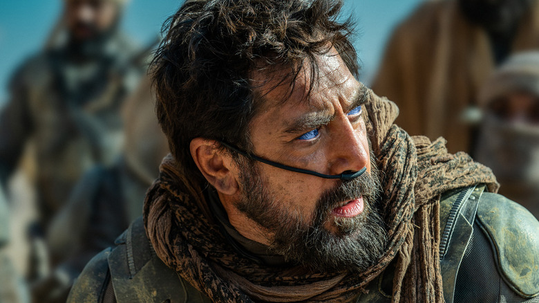 Javier Bardem as Stilgar looks concerned in Dune: Part Two