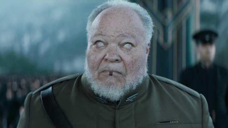 Stephen McKinley Henderson as Thufir Hawat makes calculations in Dune: Part One