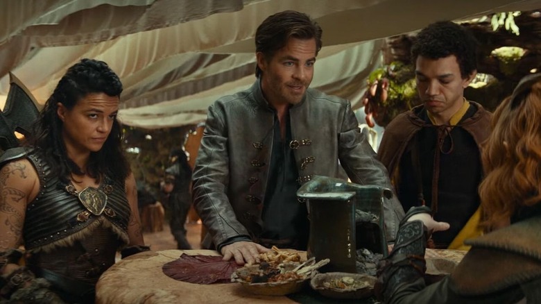 Michelle Rodriguez, Chris Pine and Justice Smith in Dungeons & Dragons