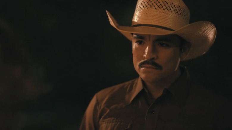 Bobby Soto's Mariano Reyes stands in the dark in Dutton Ranch
