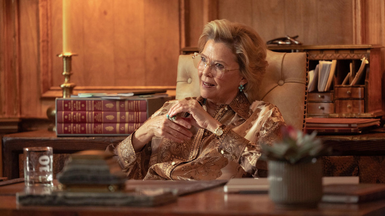 Annette Bening's Beulah Jackson sits behind her desk in Dutton Ranch