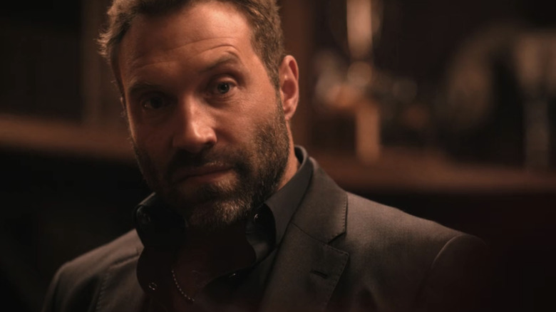 Jai Courtney's Rob-Will Jackson looks intense in closeup in Dutton Ranch