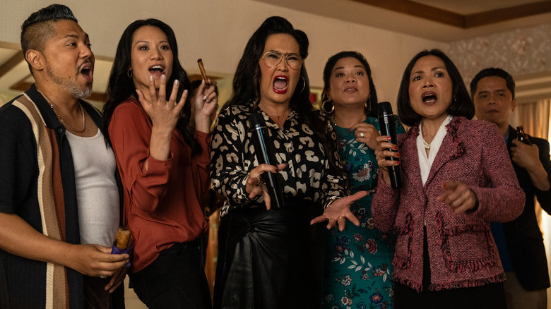 Joe Valencia's family enjoying karaoke in Easter Sunday