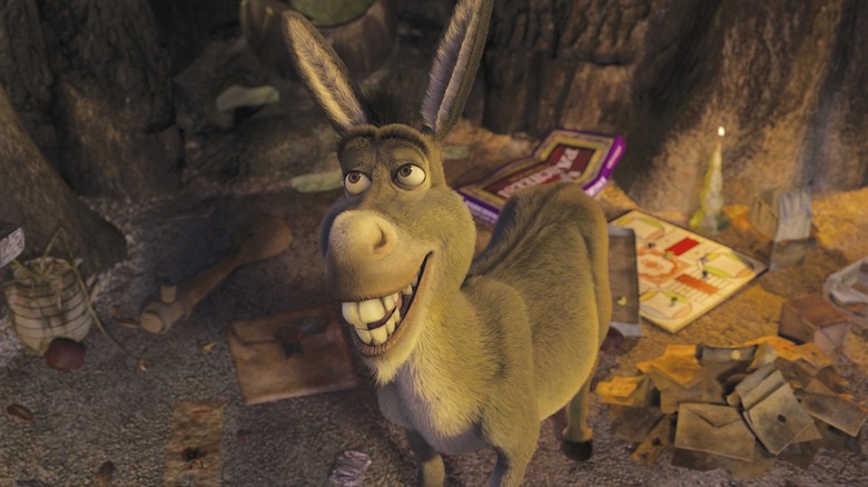 Eddie Murphy as Donkey, grinning in Shrek 2