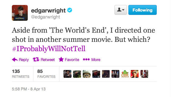 Edgar Wright Tweet Shot