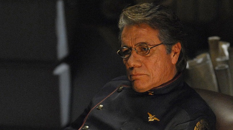 William Adama is none too pleased in Battlestar Galactica
