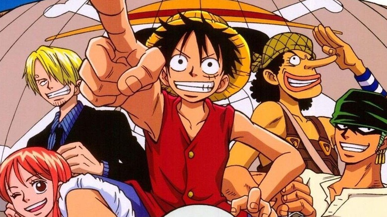 Luffy, Sanji, Nami, Ussop, and Zoro from One Piece