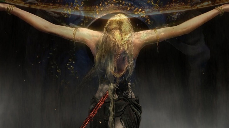 Queen Marika shattered and imprisoned inside the Erdtree in Elden Ring