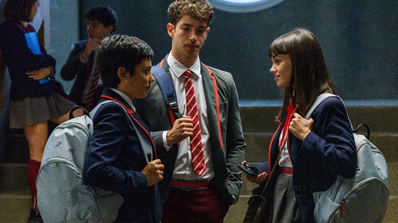 Trio of students standing together