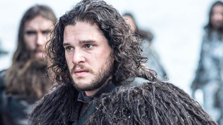 Jon Snow in front of wildlings