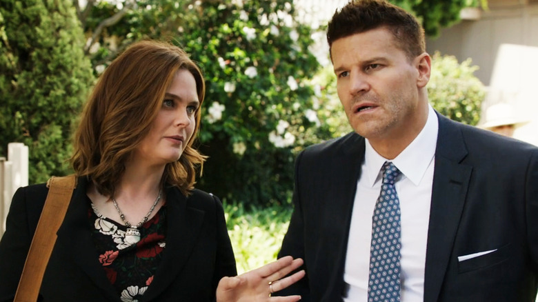 Emily Deschanel's Temperance Brennan turns to David Boreanaz's Seeley Booth in Bones