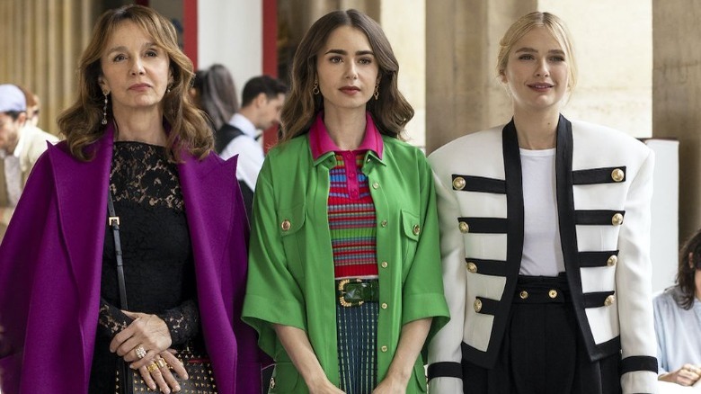 Sylvie, Emily, and Camille in Emily in Paris