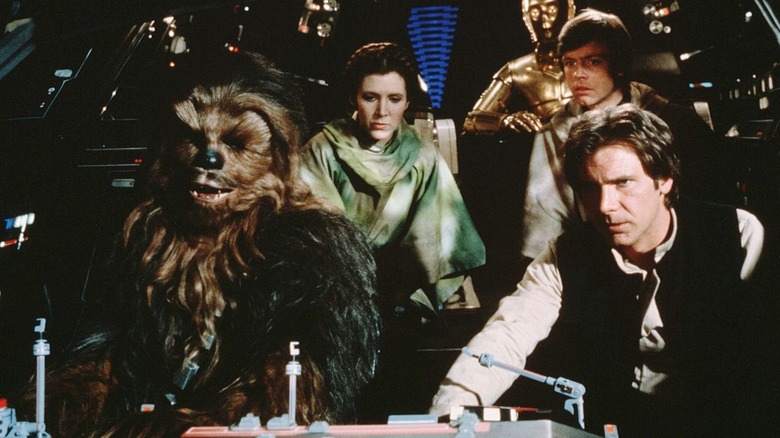 Return of the Jedi cast in cockpit