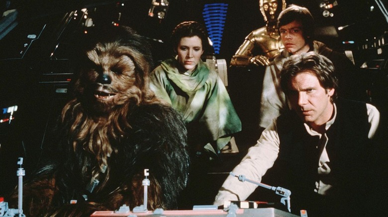 Return of the Jedi cast in cockpit