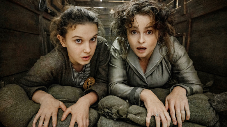 Millie Bobby Brown and Helena Bonham Carter in Enola Holmes 2