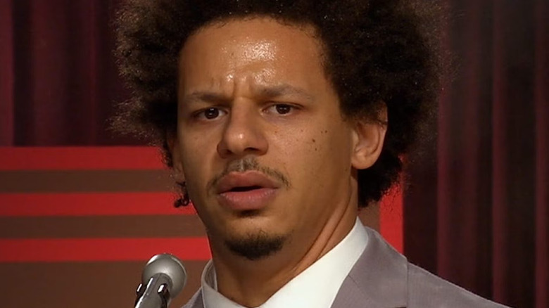 Eric André is looking embarrassed at Eric André's offer