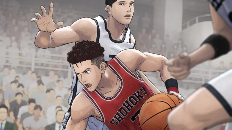 Ryota slips past blockers from Sannoh High School in The First Slam Dunk