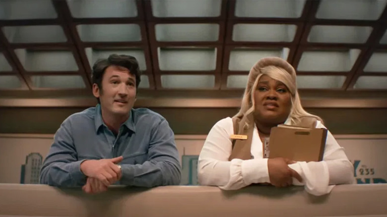 Larry and Anna have a chat in the Junction in Eternity