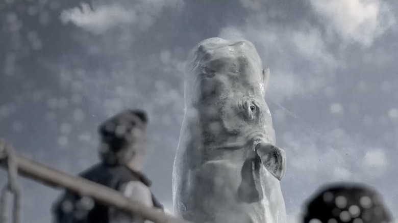 Moby Dick leaps above the surface of the water in Moby Dick (2011)