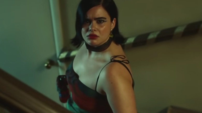 Kat looks confused upwards