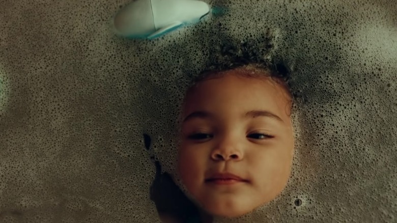 Baby Rue in bathtub