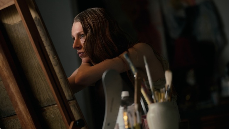 Jules in front of an easel on Euphoria