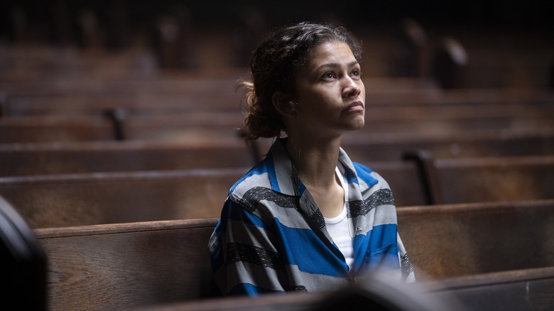 Rue in church pews looking up on Euphoria