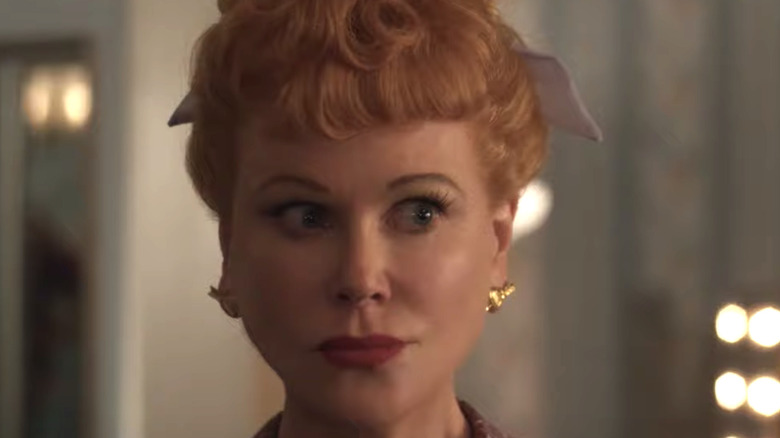 Nicole Kidman wide-eyed as Lucille Ball