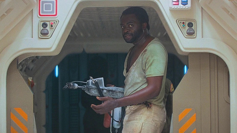 Parker holding a flamethrower in Alien
