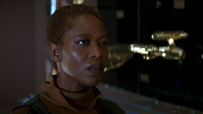 Lily looking at Captain Picard in Star Trek: First Contact