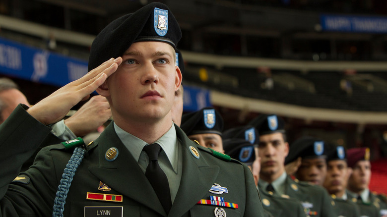 Joe Alwyn, soldiers salute