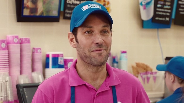 Ant-Man (Paul Rudd) working at Baskin-Robbins