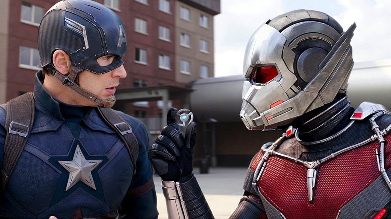 Captain America (Chris Evans) and Ant-Man (Paul Rudd) at the airport