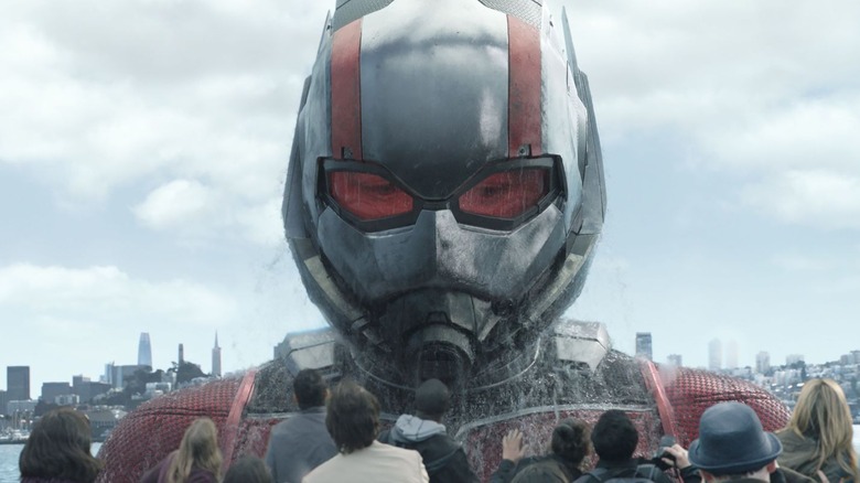 Ant-Man (Paul Rudd) as Giant-Man in the water