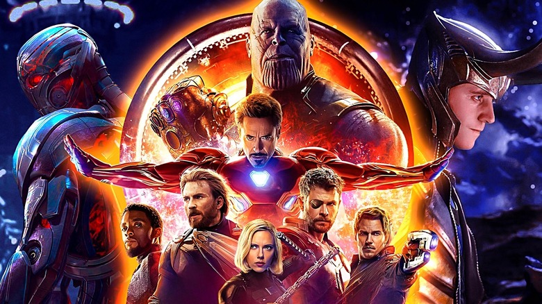 A mashup of characters from all of the Avengers movies