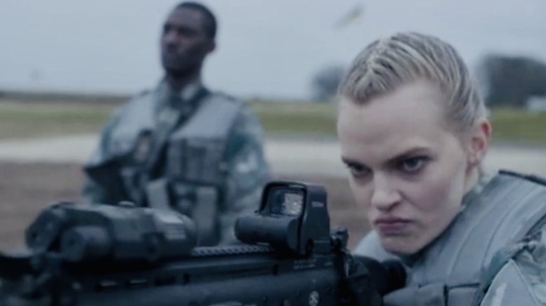 Soldiers aiming at Roaches Black Mirror