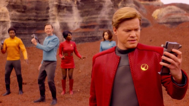 Callister crew on planet Black Mirror