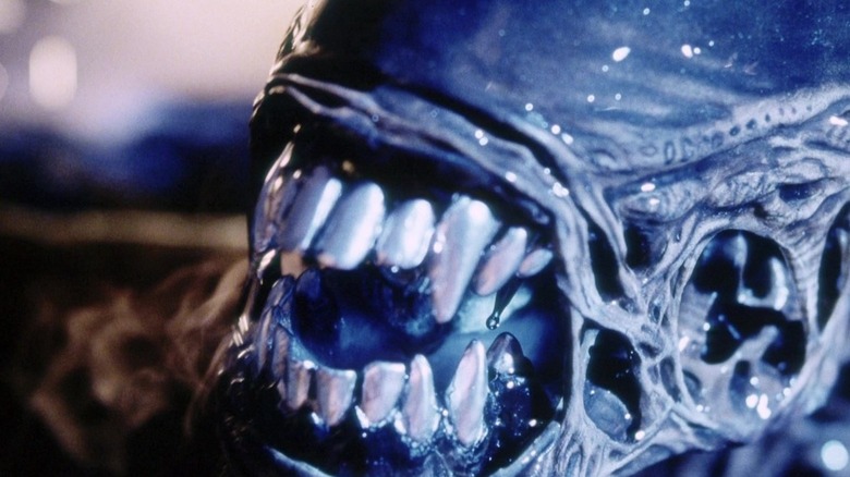 The Xenomorph showing its teeth in Alien Resurrection