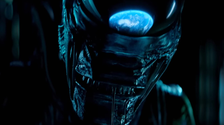 Earth being reflected on the Xenomorph's head in Alien: Earth