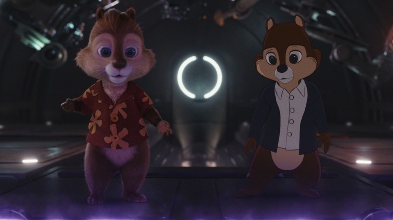 Chip and Dale walking cautiously