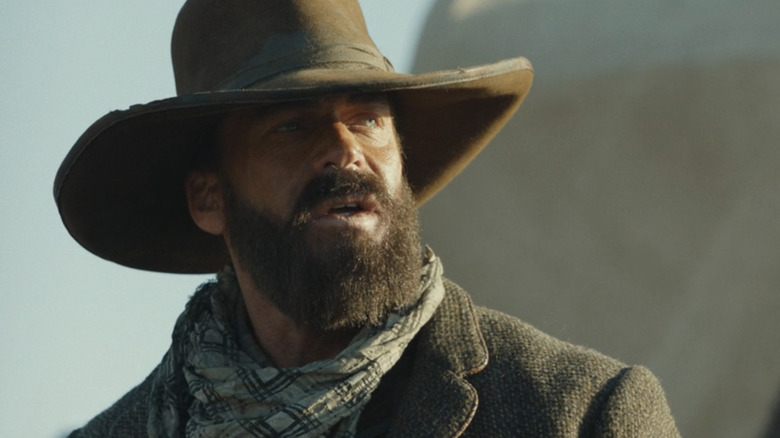 Taylor Sheridan's Charles Goodnight is seen in closeup in 1883